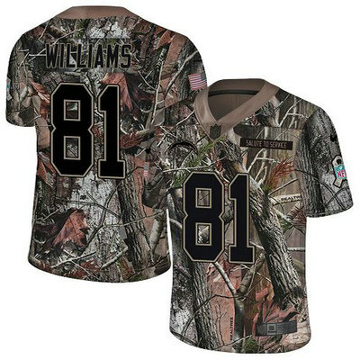 Nike Chargers #81 Mike Williams Camo Youth Stitched NFL Limited Rush Realtree Jersey