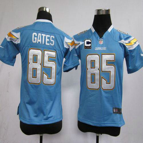 Nike Chargers #85 Antonio Gates Electric Blue Alternate With C Patch Youth Stitched NFL Elite Jersey