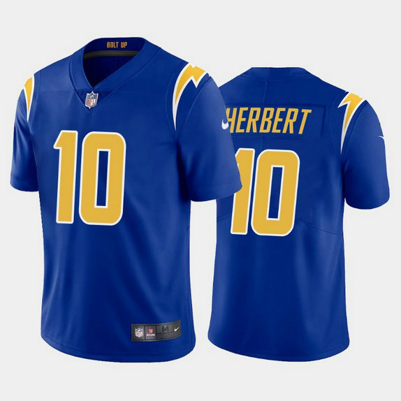 Nike Chargers 10 Justin Herbert Royal 2020 NFL Draft First Round Pick Vapor Untouchable Limited Jersey
