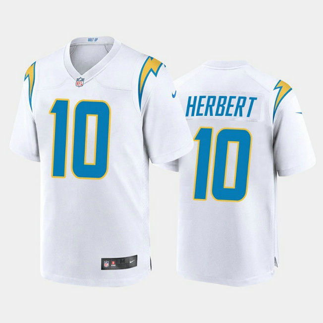 Nike Chargers 10 Justin Herbert White 2020 NFL Draft First Round Pick Vapor Untouchable Limited Jersey