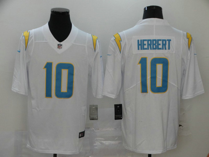 Nike Chargers 10 Justin Herbert White 2020 Vapor Untouchable Limited Jersey