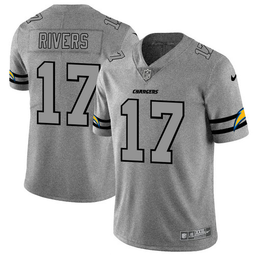 Nike Chargers 17 Philip Rivers 2019 Gray Gridiron Gray Vapor Untouchable Limited Jersey