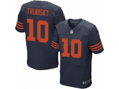 Nike Chicago Bears #10 Mitchell Trubisky Elite Navy Blue 1940s Throwback Jersey