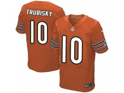 Nike Chicago Bears #10 Mitchell Trubisky Elite Orange Jersey