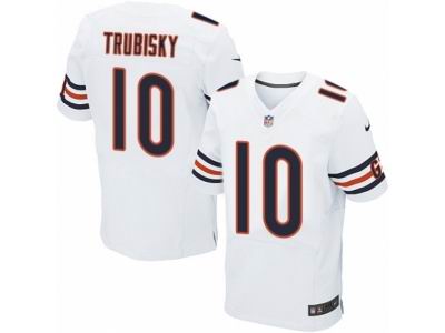 Nike Chicago Bears #10 Mitchell Trubisky Elite White Jersey