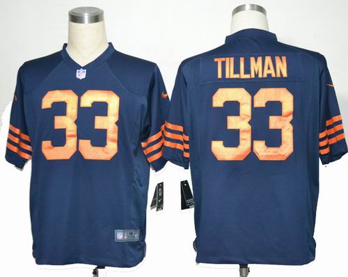 Nike Chicago Bears #33 Charles Tillman blue orange number game jerseys