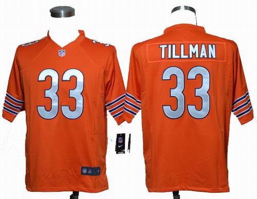 Nike Chicago Bears #33 Charles Tillman orange game jerseys