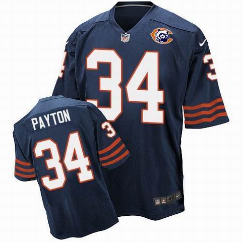Nike Chicago Bears #34 Walter Payton Navy Blue Throwback Elite Jersey