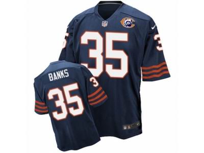 Nike Chicago Bears #35 Johnthan Banks Elite Navy Blue Throwback NFL Jersey