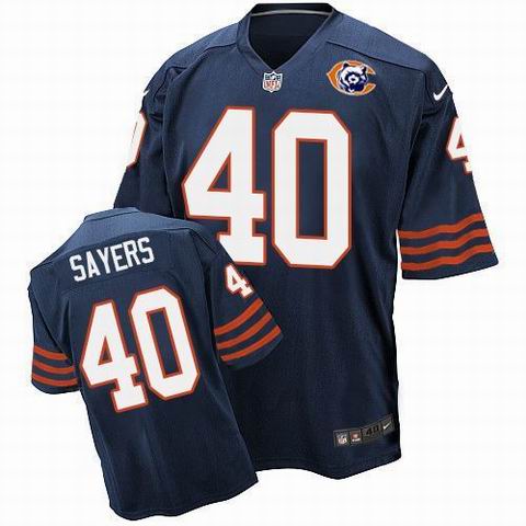 Nike Chicago Bears #40 Gale Sayers Navy Blue Throwback Elite Jersey