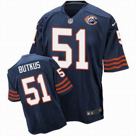Nike Chicago Bears #51 Dick Butkus Navy Blue Throwback Elite Jersey