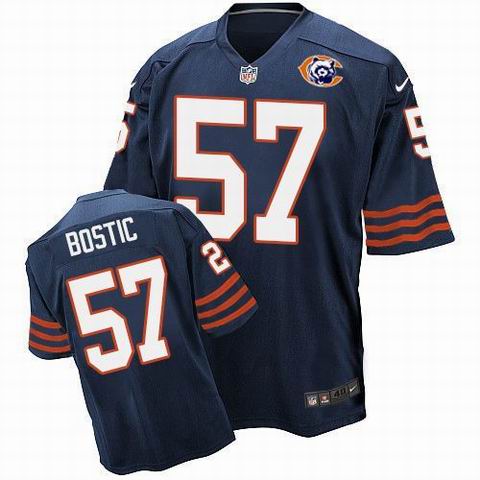 Nike Chicago Bears #57 Jon Bostic Navy Blue Throwback Elite Jersey