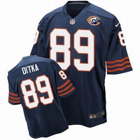 Nike Chicago Bears #89 Mike Ditka Navy Blue Throwback Elite Jersey