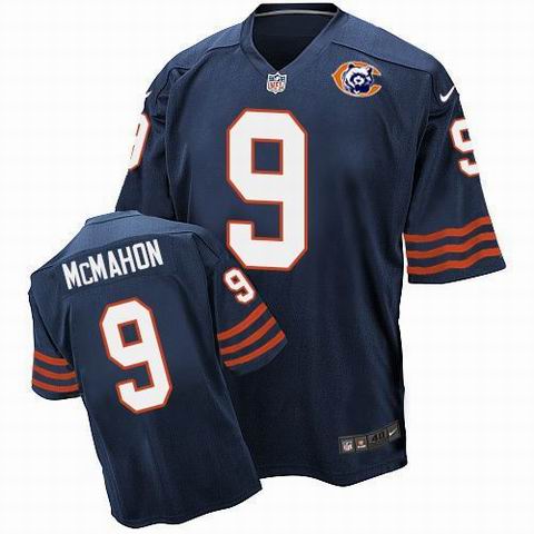 Nike Chicago Bears #9 Jim McMahon Navy Blue Throwback Elite Jersey