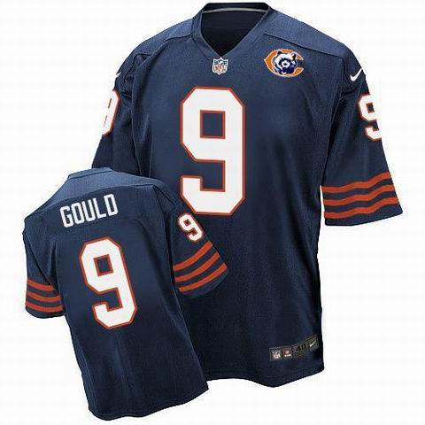 Nike Chicago Bears #9 Robbie Gould Navy Blue Throwback Elite Jersey