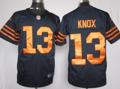 Nike Chicago Bears 13 Johnny Knox Blue With Orange Game Jersey