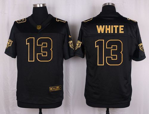 Nike Chicago Bears 13 Kevin White Black NFL Elite Pro Line Gold Collection Jersey