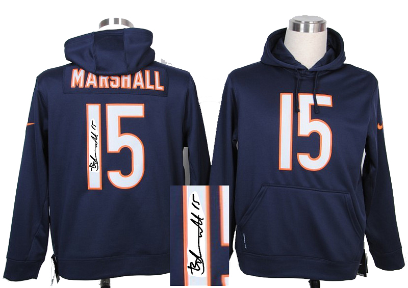 Nike Chicago Bears 15# Brandon Marshall blue signature hoody