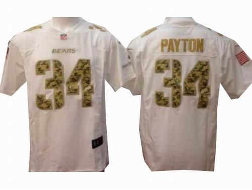 Nike Chicago Bears 34# Walter Payton White Salute to Service Game Jersey