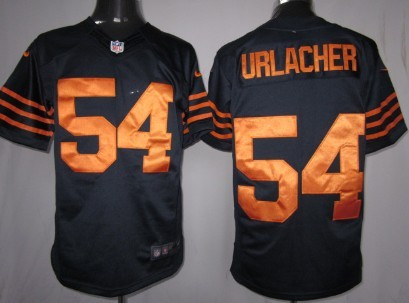 Nike Chicago Bears 54 Brian Urlacher Blue With Orange Game Jersey
