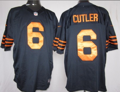 Nike Chicago Bears 6 Jay Cutler Blue With Orange Game Jersey