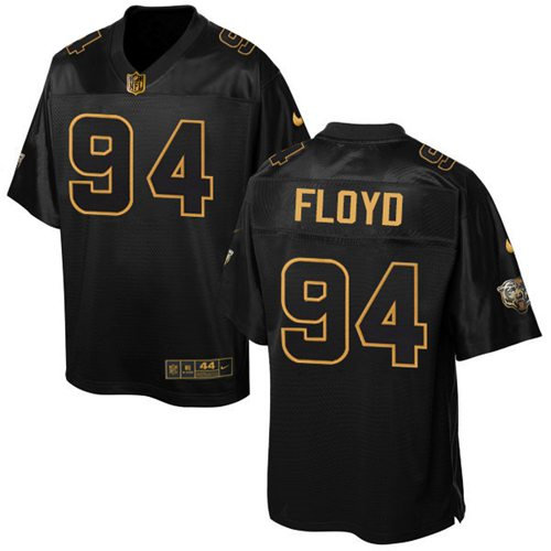 Nike Chicago Bears 94 Leonard Floyd Black NFL Elite Pro Line Gold Collection Jersey