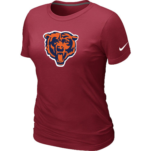 Nike Chicago Bears Black Tean Logo Women's Red T-Shirt