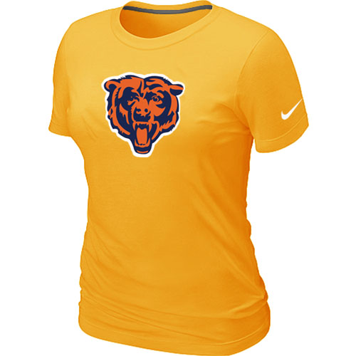 Nike Chicago Bears Black Tean Logo Women's Yellow T-Shirt