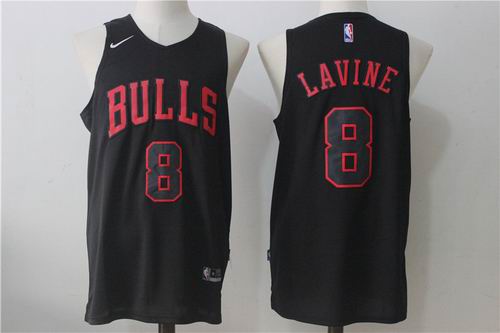 Nike Chicago Bulls #8 Zach LaVine Black Fashion Jersey