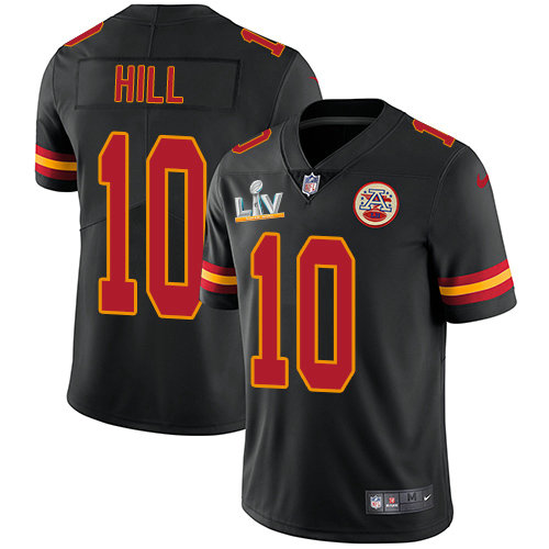 Nike Chiefs #10 Tyreek Hill Black Men's Super Bowl LV Bound Stitched NFL Limited Rush Jersey