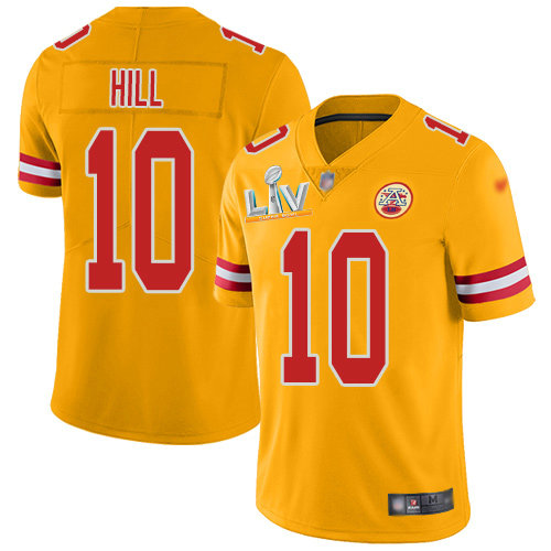 Nike Chiefs #10 Tyreek Hill Gold Men's Super Bowl LV Bound Stitched NFL Limited Inverted Legend Jersey