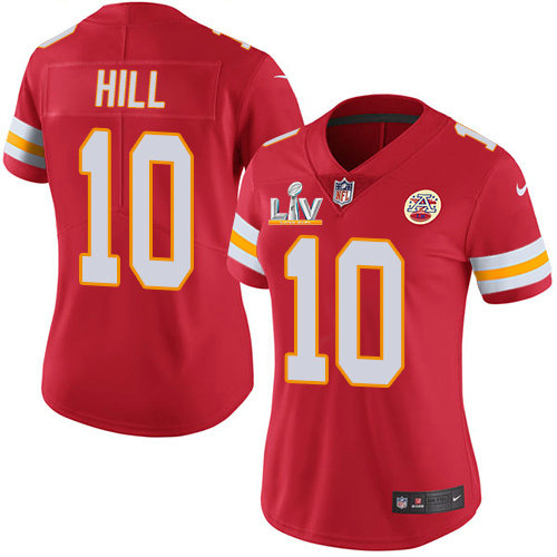 Nike Chiefs #10 Tyreek Hill Red Team Color Women's Super Bowl LV Bound Stitched NFL Vapor Untouchable Limited Jersey