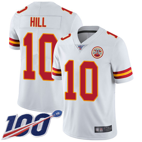 Nike Chiefs #10 Tyreek Hill White Men's Stitched Football 100th Season Vapor Limited Jersey