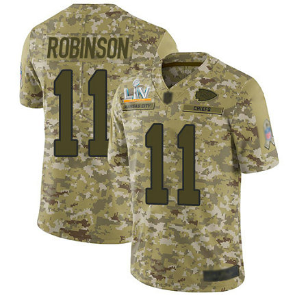 Nike Chiefs #11 Demarcus Robinson Camo Men's Super Bowl LV Bound Stitched NFL Limited 2018 Salute To Service Jersey