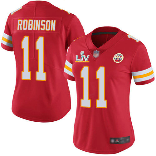 Nike Chiefs #11 Demarcus Robinson Red Team Color Women's Super Bowl LV Bound Stitched NFL Vapor Untouchable Limited Jersey