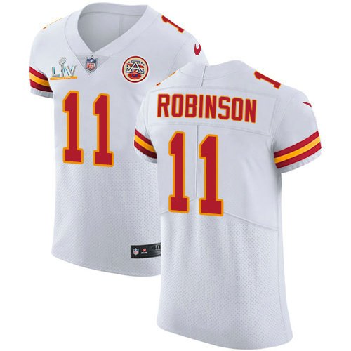 Nike Chiefs #11 Demarcus Robinson White Men's Super Bowl LV Bound Stitched NFL New Elite Jersey