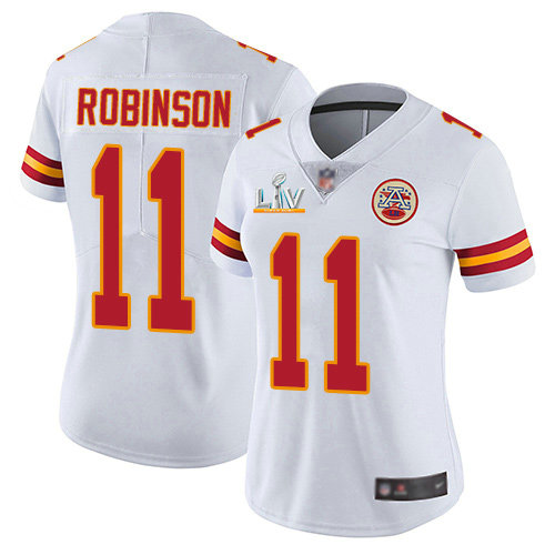 Nike Chiefs #11 Demarcus Robinson White Women's Super Bowl LV Bound Stitched NFL Vapor Untouchable Limited Jersey