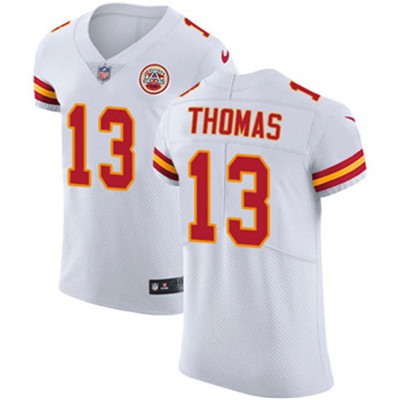 Nike Chiefs #13 De'Anthony Thomas White Men's Stitched NFL Vapor Untouchable Elite Jersey
