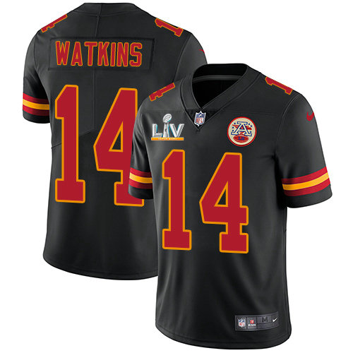 Nike Chiefs #14 Sammy Watkins Black Men's Super Bowl LV Bound Stitched NFL Limited Rush Jersey