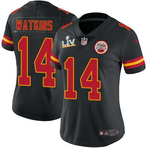 Nike Chiefs #14 Sammy Watkins Black Women's Super Bowl LV Bound Stitched NFL Limited Rush Jersey
