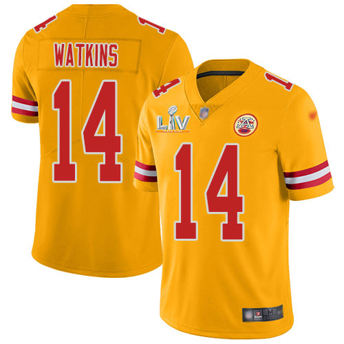 Nike Chiefs #14 Sammy Watkins Gold Youth Super Bowl LV Bound Stitched NFL Limited Inverted Legend Jersey