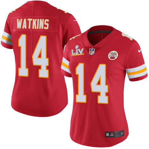 Nike Chiefs #14 Sammy Watkins Red Team Color Women's Super Bowl LV Bound Stitched NFL Vapor Untouchable Limited Jersey