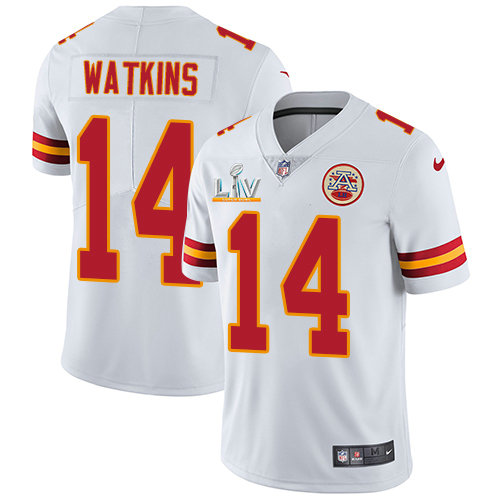 Nike Chiefs #14 Sammy Watkins White Men's Super Bowl LV Bound Stitched NFL Vapor Untouchable Limited Jersey