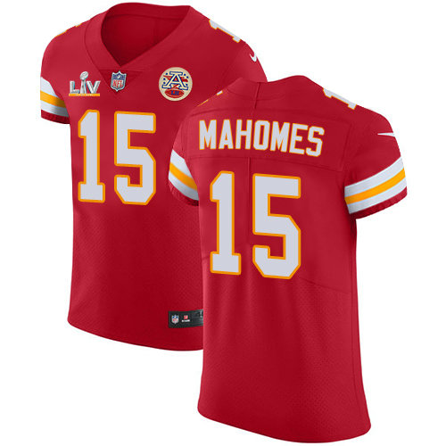 Nike Chiefs #15 Patrick Mahomes Red Team Color Men's Super Bowl LV Bound Stitched NFL Vapor Untouchable Elite Jersey