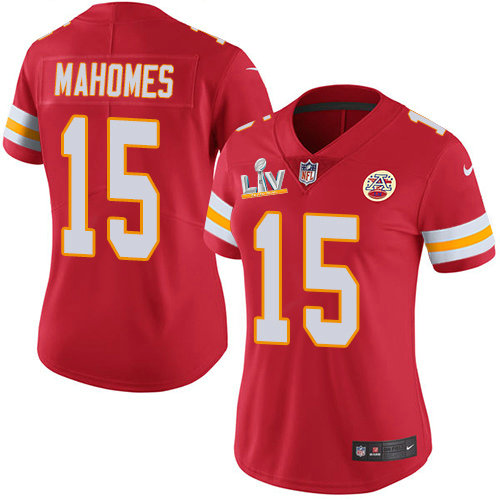 Nike Chiefs #15 Patrick Mahomes Red Team Color Women's Super Bowl LV Bound Stitched NFL Vapor Untouchable Limited Jersey