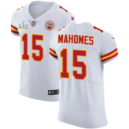 Nike Chiefs #15 Patrick Mahomes White Men's Super Bowl LV Bound Stitched NFL New Elite Jersey