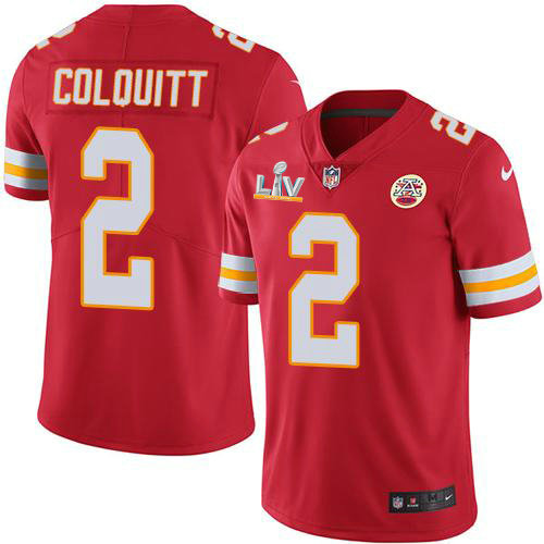 Nike Chiefs #2 Dustin Colquitt Red Team Color Youth Super Bowl LV Bound Stitched NFL Vapor Untouchable Limited Jersey