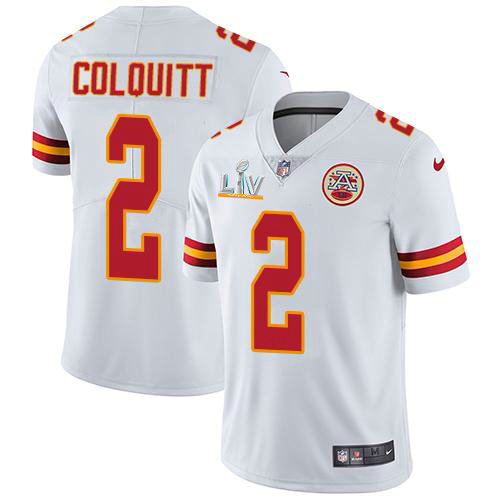 Nike Chiefs #2 Dustin Colquitt White Men's Super Bowl LV Bound Stitched NFL Vapor Untouchable Limited Jersey