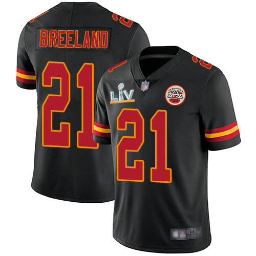 Nike Chiefs #21 Bashaud Breeland Black Men's Super Bowl LV Bound Stitched NFL Limited Rush Jersey
