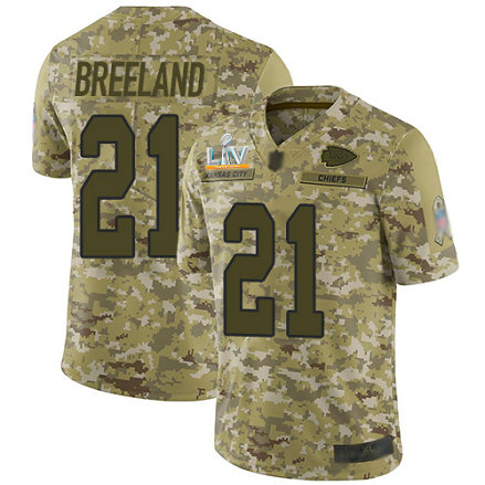 Nike Chiefs #21 Bashaud Breeland Camo Men's Super Bowl LV Bound Stitched NFL Limited 2018 Salute To Service Jersey